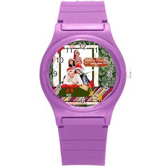 merry christmas - Round Plastic Sport Watch (S)