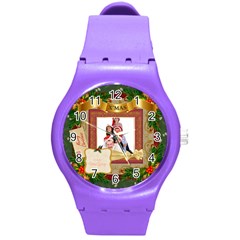 merry christmas - Round Plastic Sport Watch (M)