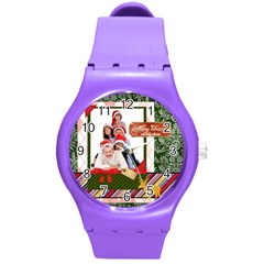 merry christmas - Round Plastic Sport Watch (M)