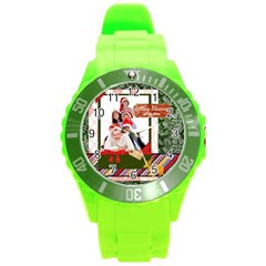 merry christmas - Round Plastic Sport Watch (L)