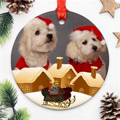 Christmas village round Ornament (2 Sided) - Round Ornament (Two Sides)