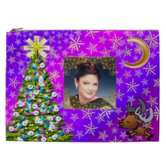 Purple Varigated Starry Christmas Cosmetic Bag (XXL)