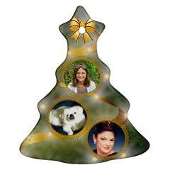 Golden star Christmas tree Ornament 2 sides - Christmas Tree Ornament (Two Sides)