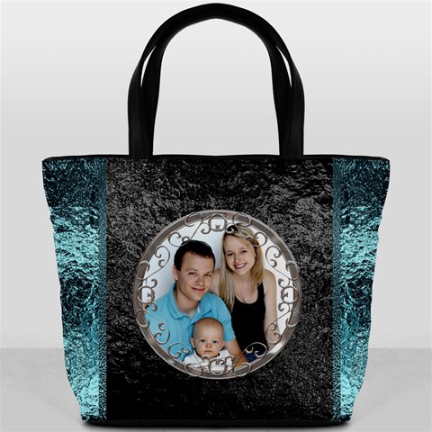 Blue And Black Bucket Bag By Lil Back
