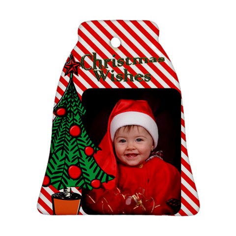 Christmas Wishes Bell Ornament (2 Sided) By Deborah Front