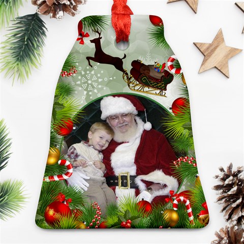 Santa Bell Ornament By Deborah Front