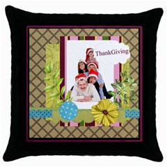 merry christmas - Throw Pillow Case (Black)