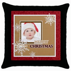 merry christmas - Throw Pillow Case (Black)