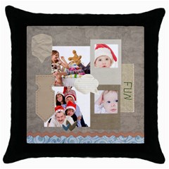 merry christmas - Throw Pillow Case (Black)