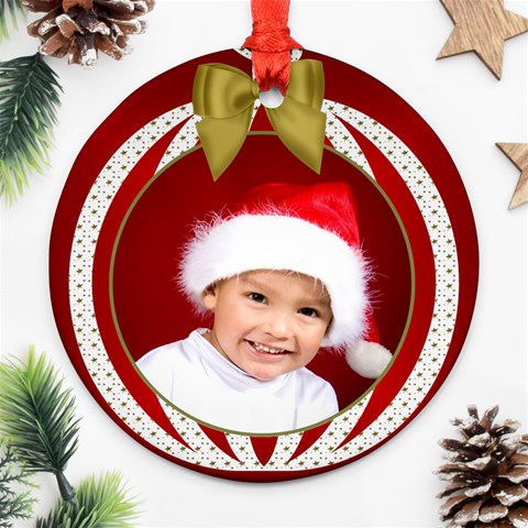 Christmas Round Ornament (2 Sided) By Deborah Front