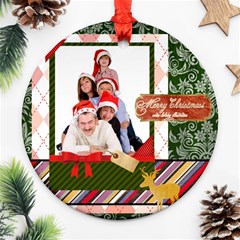 merry christmas - Round Ornament (Two Sides)