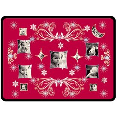 Red Starry Night Snowflake XL Blanket - Fleece Blanket (Large)