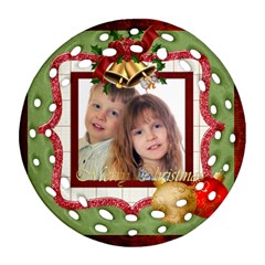 merry christmas - Round Filigree Ornament (Two Sides)