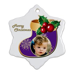 Stocking Christmas Snowflake Ornament (2 Sided) - Snowflake Ornament (Two Sides)