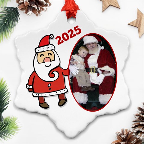 Santa Snowflake Christmas Ornament By Deborah Front