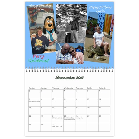 Calendar 2013 By Krista Dec 2013