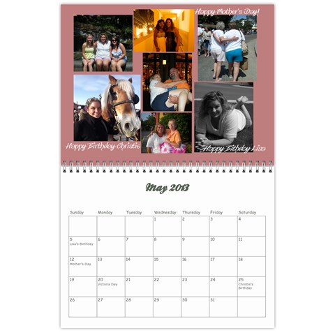 Calendar 2013 By Krista May 2013