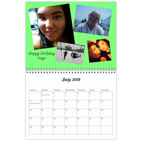 Calendar 2013 By Krista Jul 2013