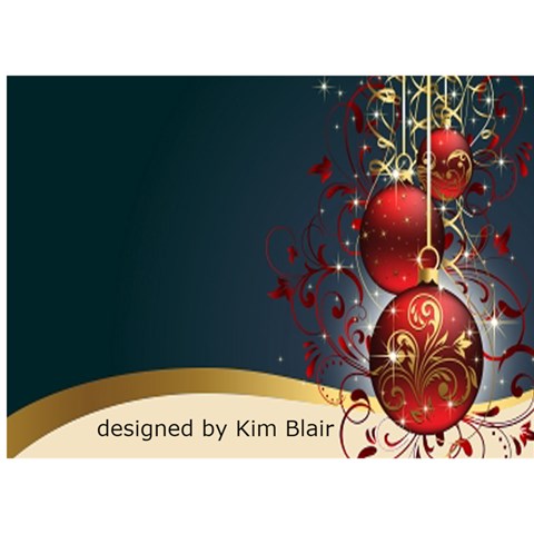 Red And Gold 3d Circle Christmas Card By Kim Blair Back