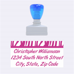 Pink Zebra Border Address Stamp