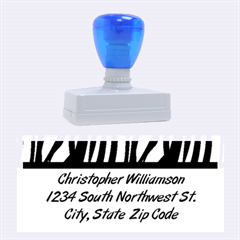 Black And White Zebra Stripe Address Stamp