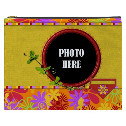 Miss Ladybugs Garden Xxxl Cosmetic Bag 1 By Lisa Minor Front