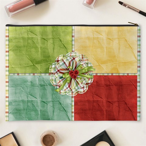 Happy Holidays Xxxl Cosmetic Bag 2 By Lisa Minor Back