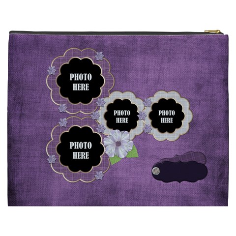 Lavender Rain Xxxl Cosmetic Bag 1 By Lisa Minor Back