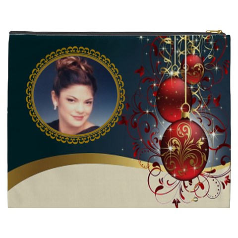 Red And Gold Ornament Cosmetic Bag (xxxl) By Kim Blair Back