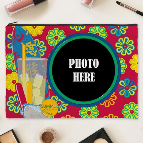 Summers Burst Xxxl Cosmetic Bag 1 By Lisa Minor Front