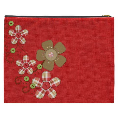 Sock Monkey Love Xxxl Cosmetic Bag 1 By Lisa Minor Back