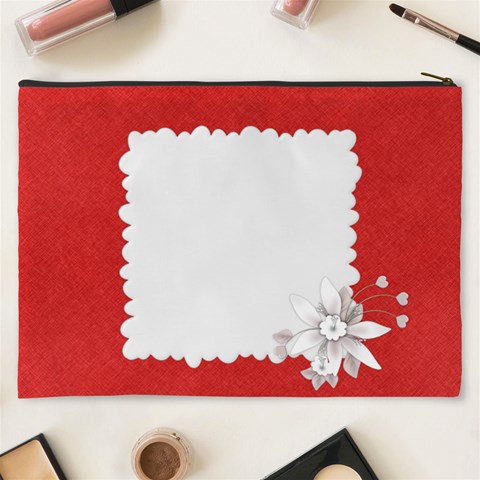 Five Little Snowmen Xxxl Cosmetic Bag 1 By Lisa Minor Back