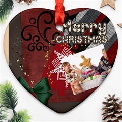 merry christmas - Heart Ornament (Two Sides)