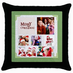 merry christmas - Throw Pillow Case (Black)