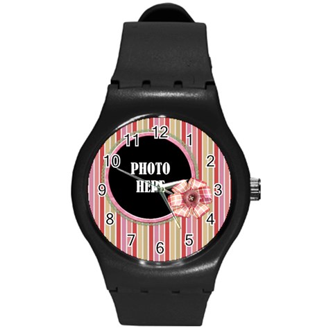 Sock Monkey Love Plastic Watch 1 By Lisa Minor Front