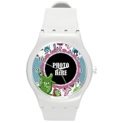 Monster Party Plastic Watch 1 - Round Plastic Sport Watch (M)