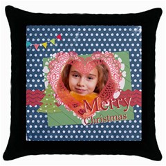 merry christmas - Throw Pillow Case (Black)