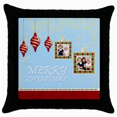 merry christmas - Throw Pillow Case (Black)