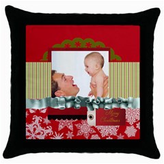 merry christmas - Throw Pillow Case (Black)