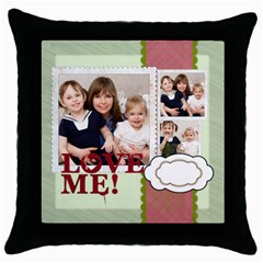 merry christmas - Throw Pillow Case (Black)