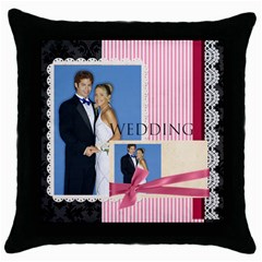 merry christmas - Throw Pillow Case (Black)