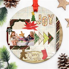 merry christmas - Round Ornament (Two Sides)