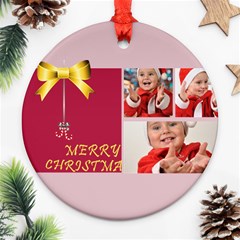 merry christmas - Round Ornament (Two Sides)