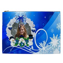 Blue winter swirl and  Cosmetic bag (XXL)