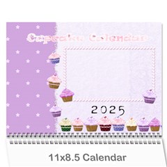 Cupcake Calendar 2025 - Wall Calendar 11  x 8.5  (12-Months)