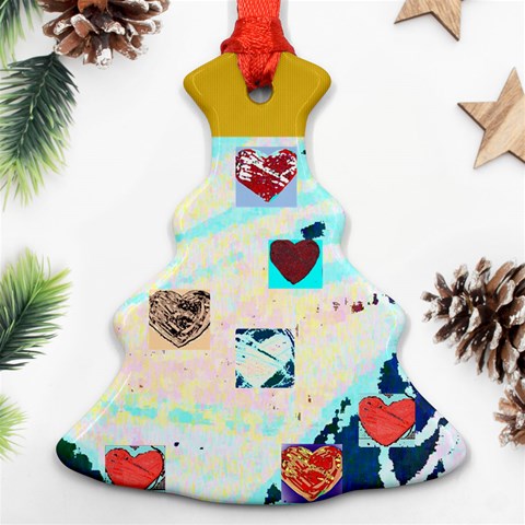 Christmas Tree With  Hearts ( Your Photo , Text) By Riksu Back