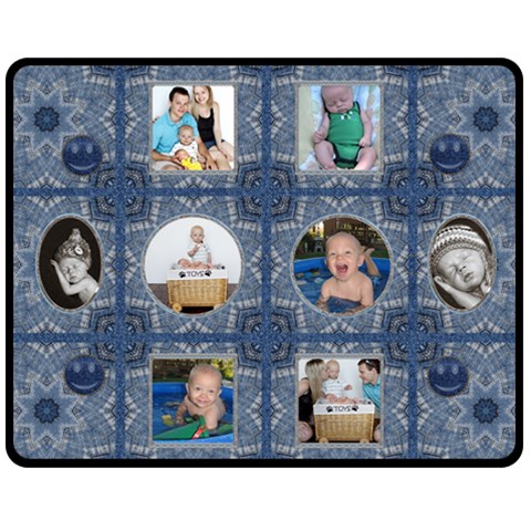 Denim Design Medium Fleece Blanket By Lil 60 x50  Blanket Front