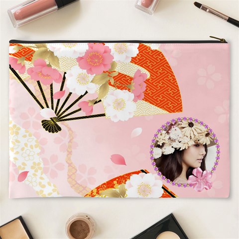 Pink Cosmetic Bag (xxxl) By Joanne5 Back