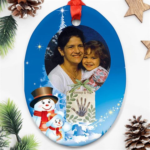 Blue  Mommy And Me Ornament Oval By Kim Blair Front