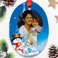 Blue  Mommy and Me ornament Oval - Ornament (Oval)